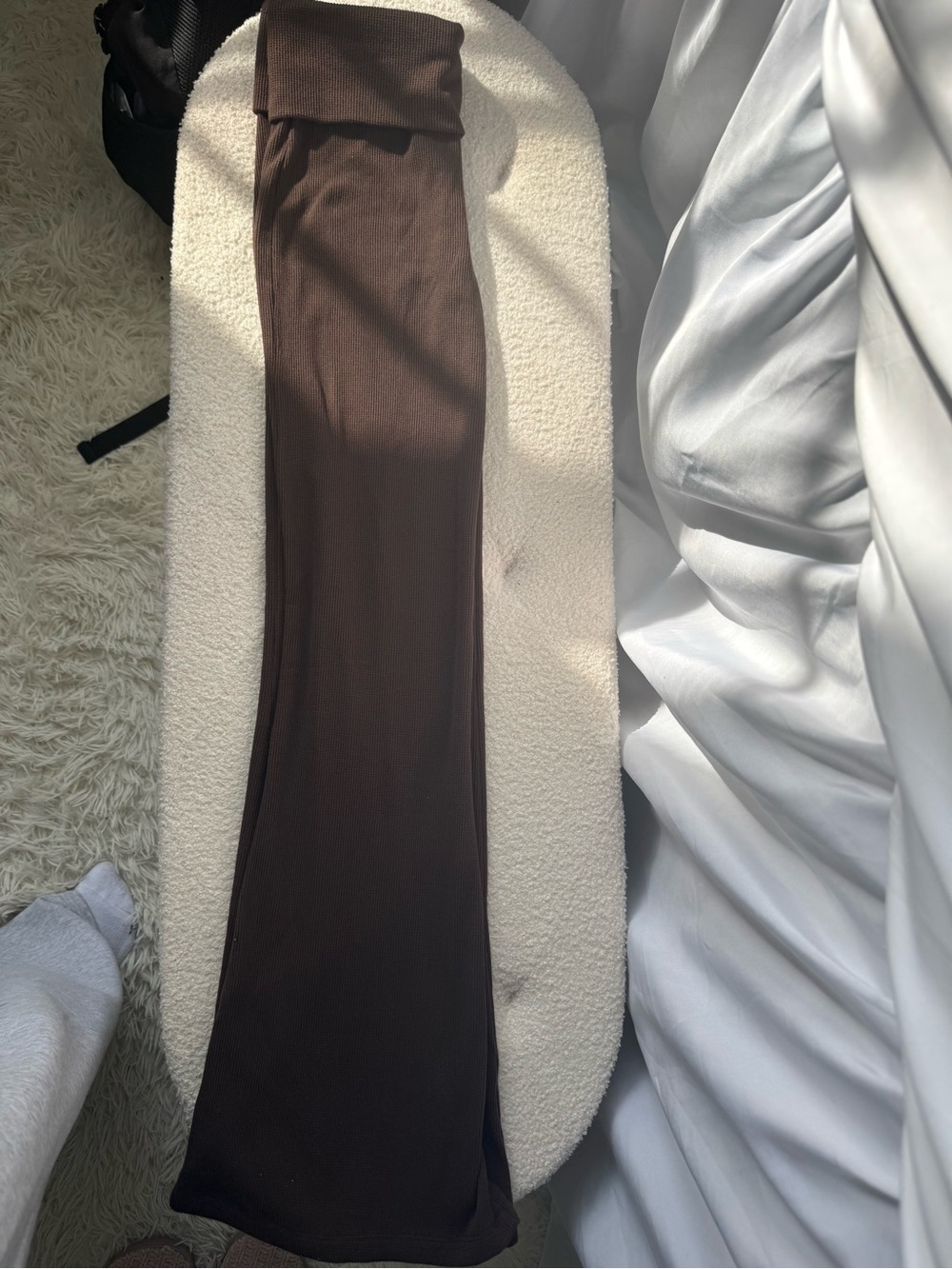 wild fable Brown Fold-Over Waist Boot Cut Pants